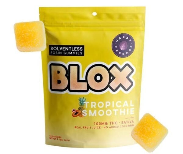 BLOX Tropical Smoothie Rosin Gummies 10pk – 10mg THC Edibles