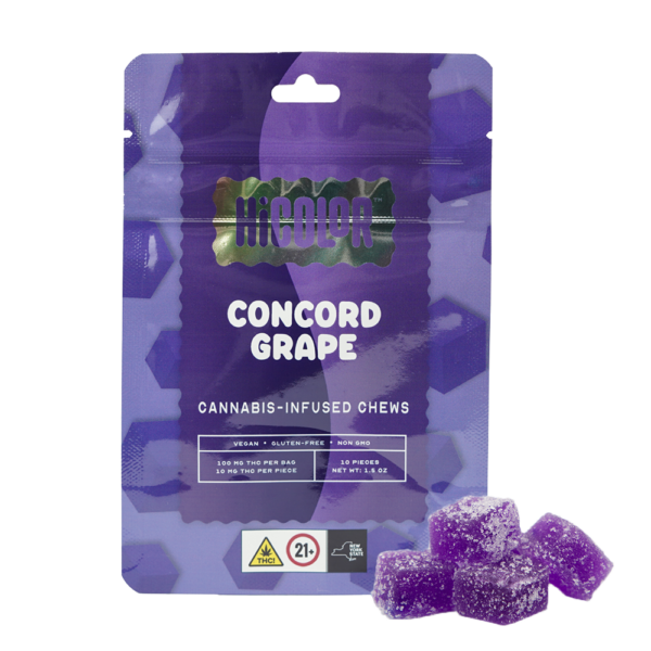 Enjoy rich, classic flavor with Concord Grape Chews. Each piece delivers 10mg of THC for a smooth, reliable edible experience.