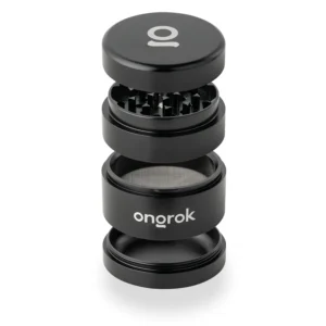 EZ Grinder 4pc Black – Aluminum Herb Grinder with Kief Catcher