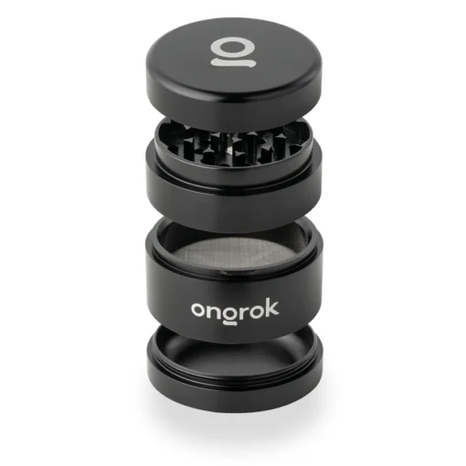 EZ Grinder 4pc Black – Aluminum Herb Grinder with Kief Catcher