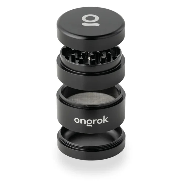 EZ Grinder 4pc Black – Aluminum Herb Grinder with Kief Catcher