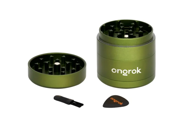 EZ Grinder 4pc Green – Aluminum Herb Grinder with Kief Catcher