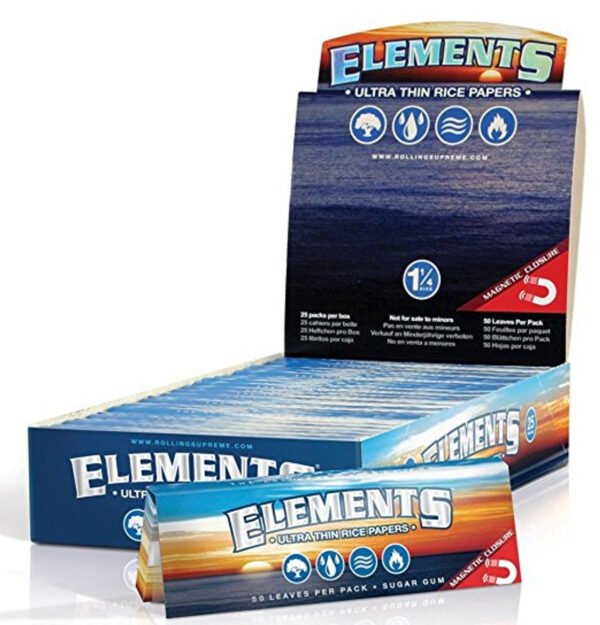 Elements 1¼ Ultra-Thin Rice Rolling Papers – 50 Leaves