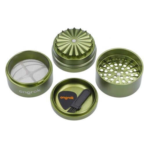 Grinder and Storage 5pc Green – All-in-One Herb Grinder & Storage