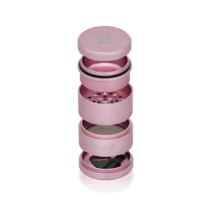 Grinder and Storage 5pc Pink – Premium Metal Herb Grinder with Pollen Catcher