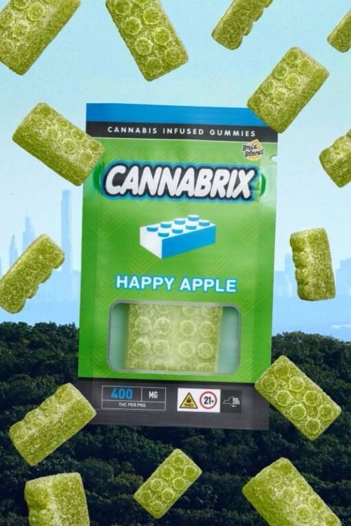 Happy Apple Green Apple Gummies – 400mg Cannabrix Edibles