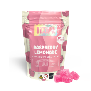 HiColor Raspberry Lemonade RSO Chews – 10 mg THC/CBD/CBG × 10ct