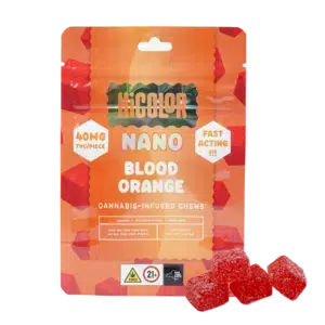 HiColor Max NANO Chews Blood Orange 40mg | Fast-Acting THC Edibles