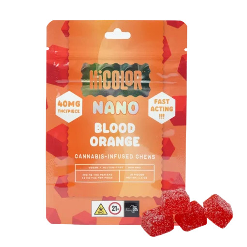 HiColor Max NANO Chews Blood Orange 40mg | Fast-Acting THC Edibles