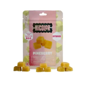 HiColor Pineberry RSO Chews – 10 mg THC × 10 ct | Full-Spectrum Gummies