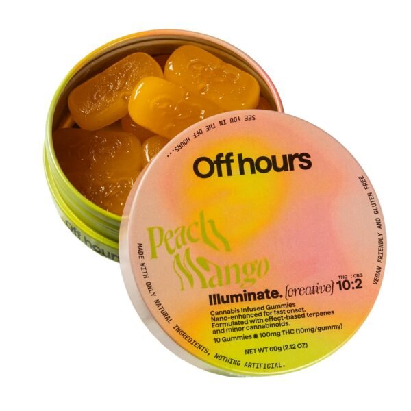OFF HOURS Peach Mango Illuminate Gummies – 10pk (10mg THC)
