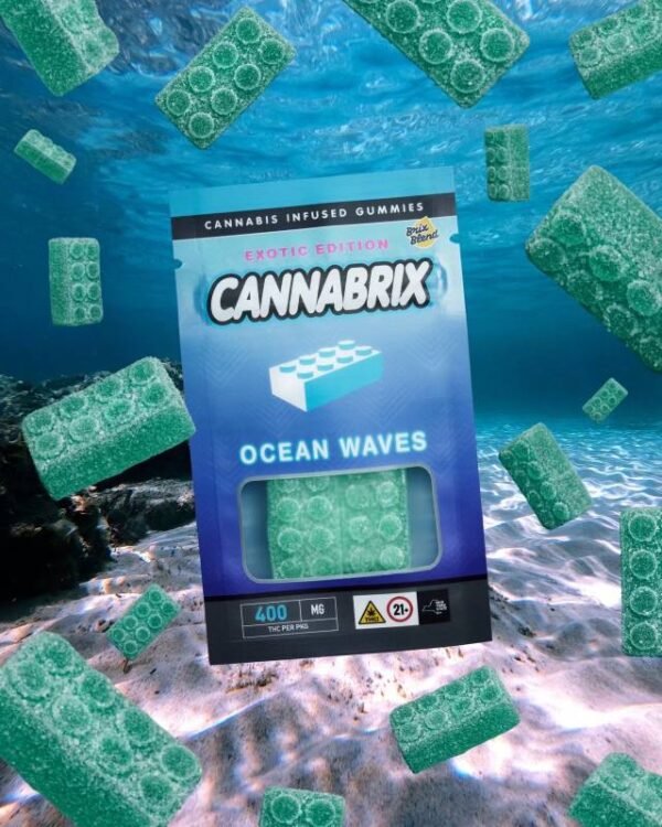 Ocean Waves Blue Raspberry Gummies – 400mg THC | Cannabrix