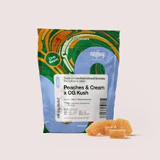 Peaches & Cream x O2 OG Kush Live Resin 10pk 10mg Gummies – Hybrid Edibles