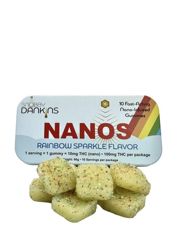 Snobby Dankins Rainbow Sparkle Gummies 10pk – 100mg THC Edibles