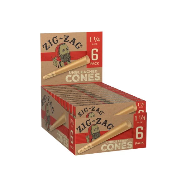 Unbleached Paper Cones 1 1/4″ – 6ct | Natural Pre-Rolled Smoking Cones