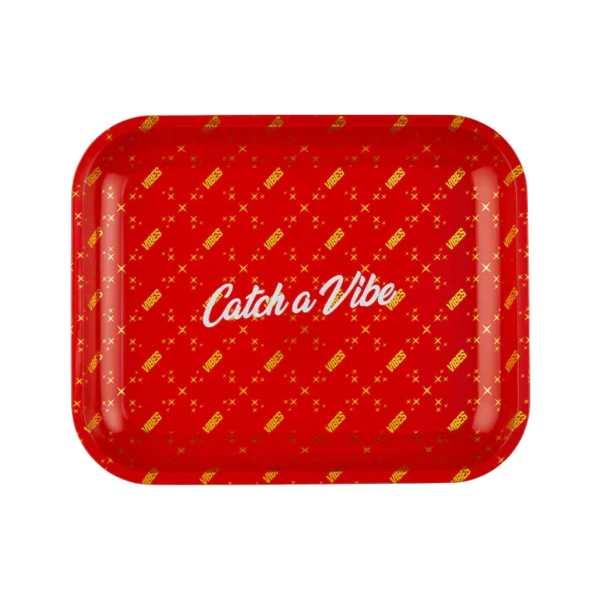 Vibes Small Rolling Tray Red