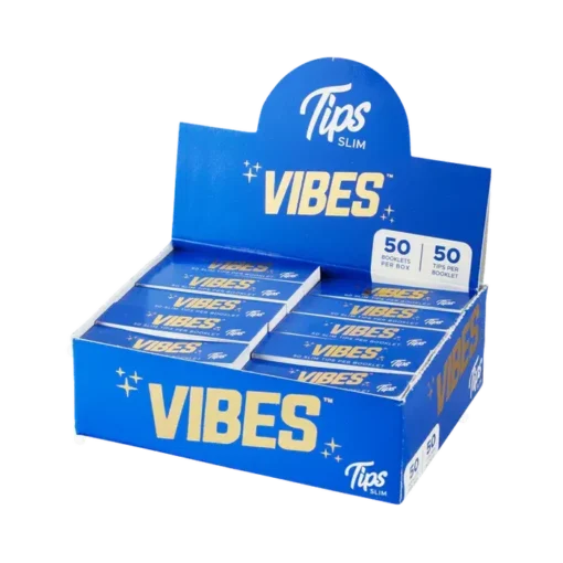 Vibes Slim Filter Tips Booklet – 50ct Unbleached Rolling Tips