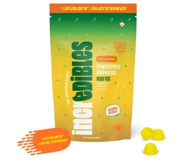 Incredibles Pineapple Express Fast-Acting Gummies | 100mg THC Edibles
